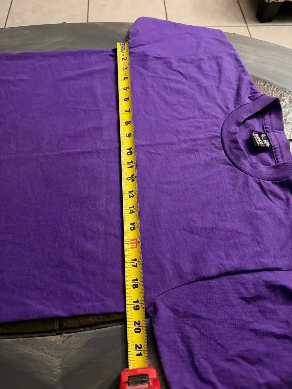 Vintage 90s Fruit of the Loom Best Blank Purple T-Shirt Size M USA Made